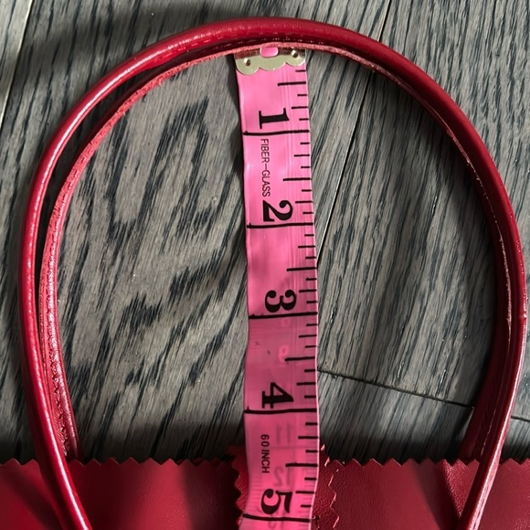 Hugo Vibrant Red leather small shopping tote Bag - Picture 12 of 17